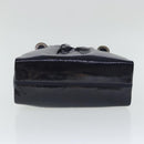 BVLGARI Hand Bag Enamel Navy Silver Auth bs19214-5