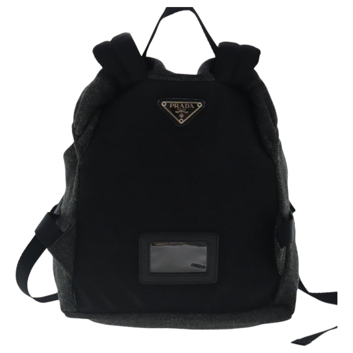 PRADA Backpack Wool Gray Silver Auth bs19226