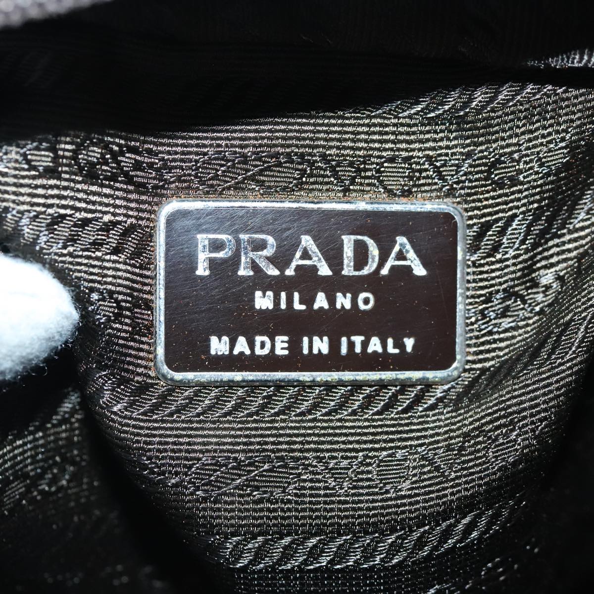 PRADA Backpack Nylon Khaki Silver Auth bs19233