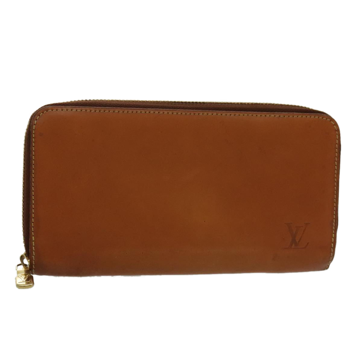 LOUIS VUITTON Nomad leather Zippy Wallet Long Wallet Brown M85068 Auth bs19234