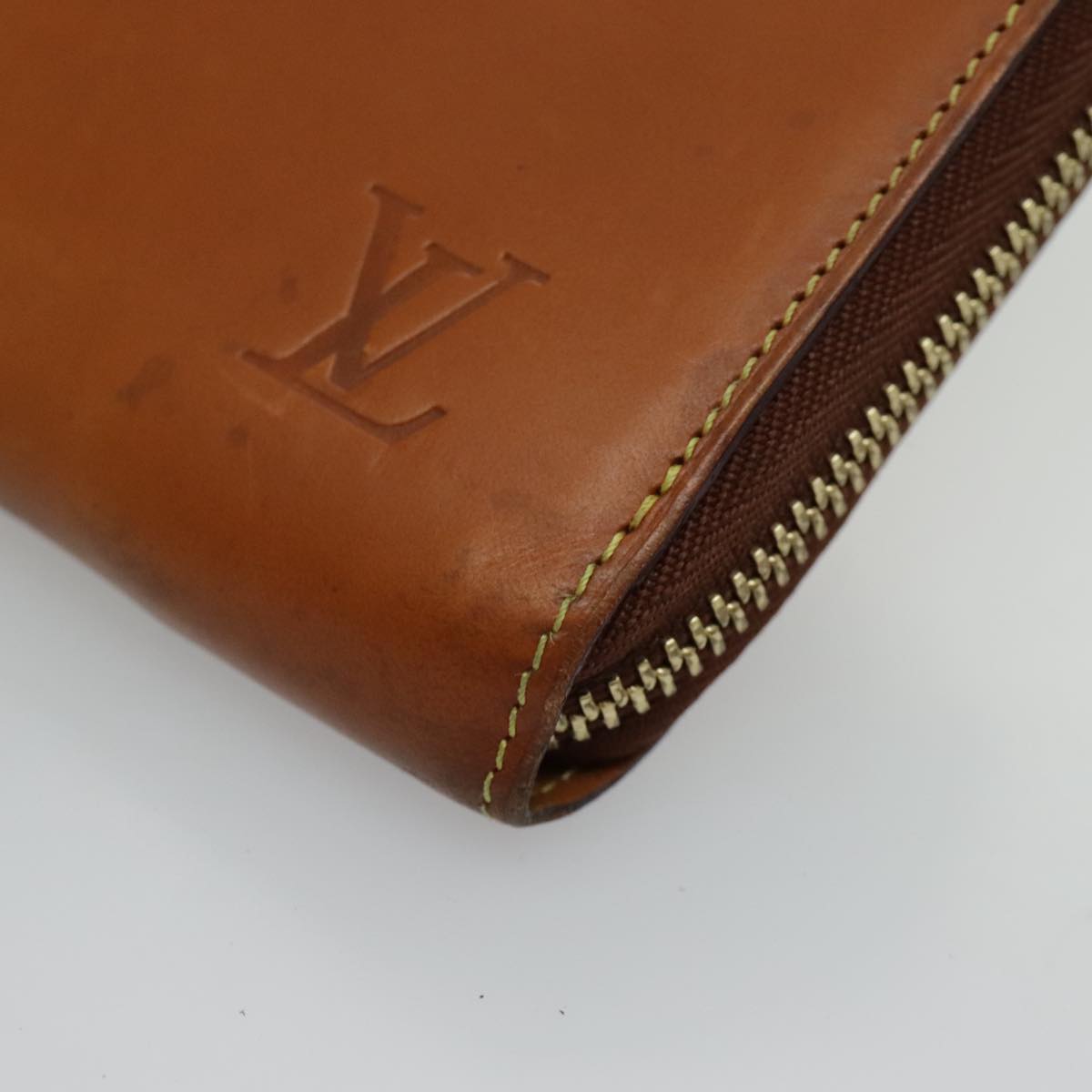 LOUIS VUITTON Nomad leather Zippy Wallet Long Wallet Brown M85068 Auth bs19234