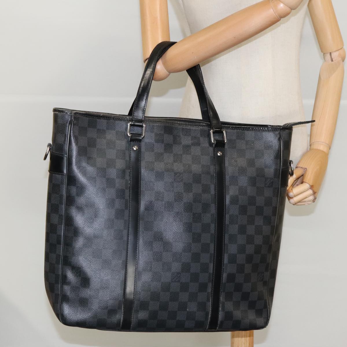 LOUIS VUITTON Damier Graphite Tadao Shoulder Bag 2way N51192 LV Auth bs19238