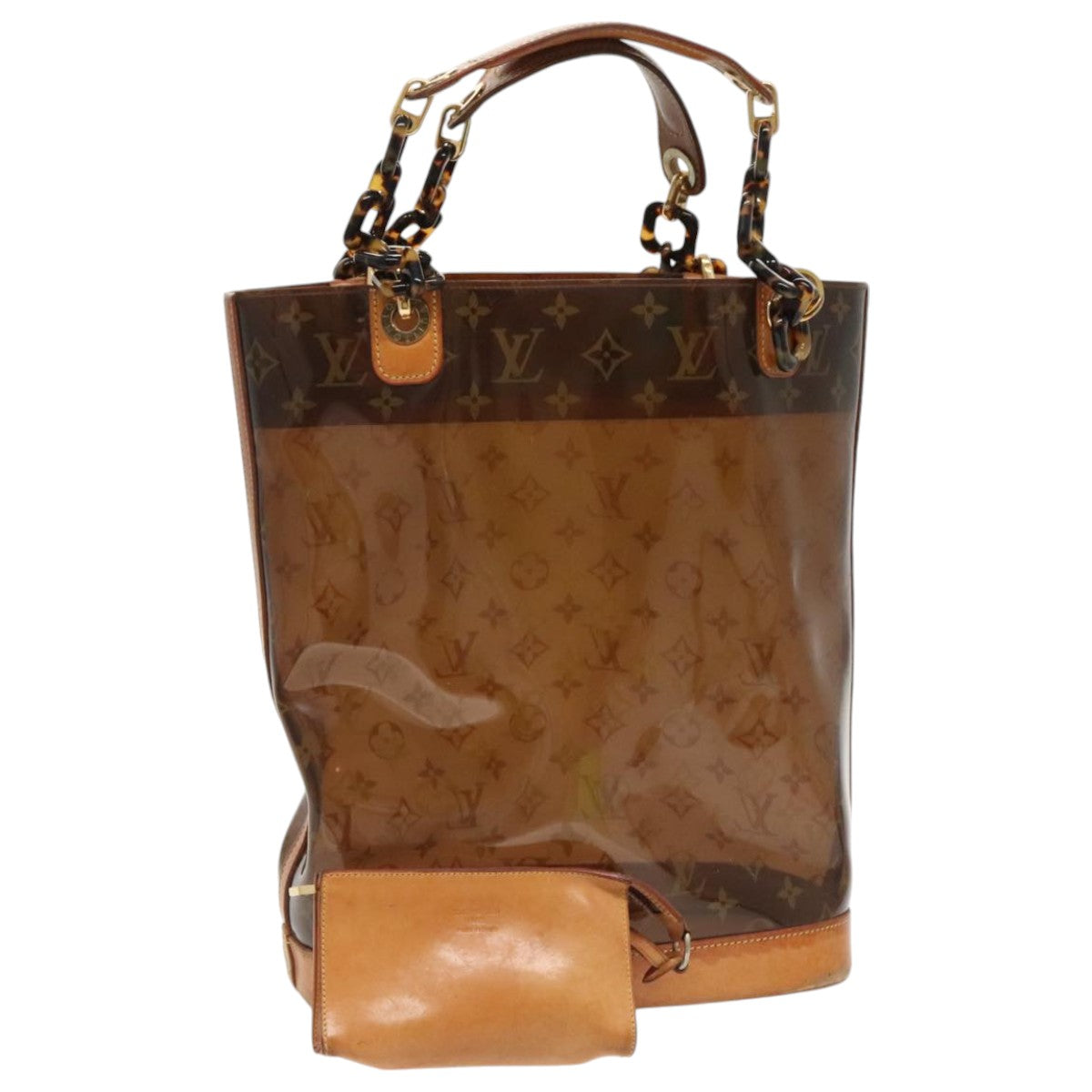 LOUIS VUITTON Monogram Vinyl Cabas Amble PM Tote Bag Brown LV Auth bs19240