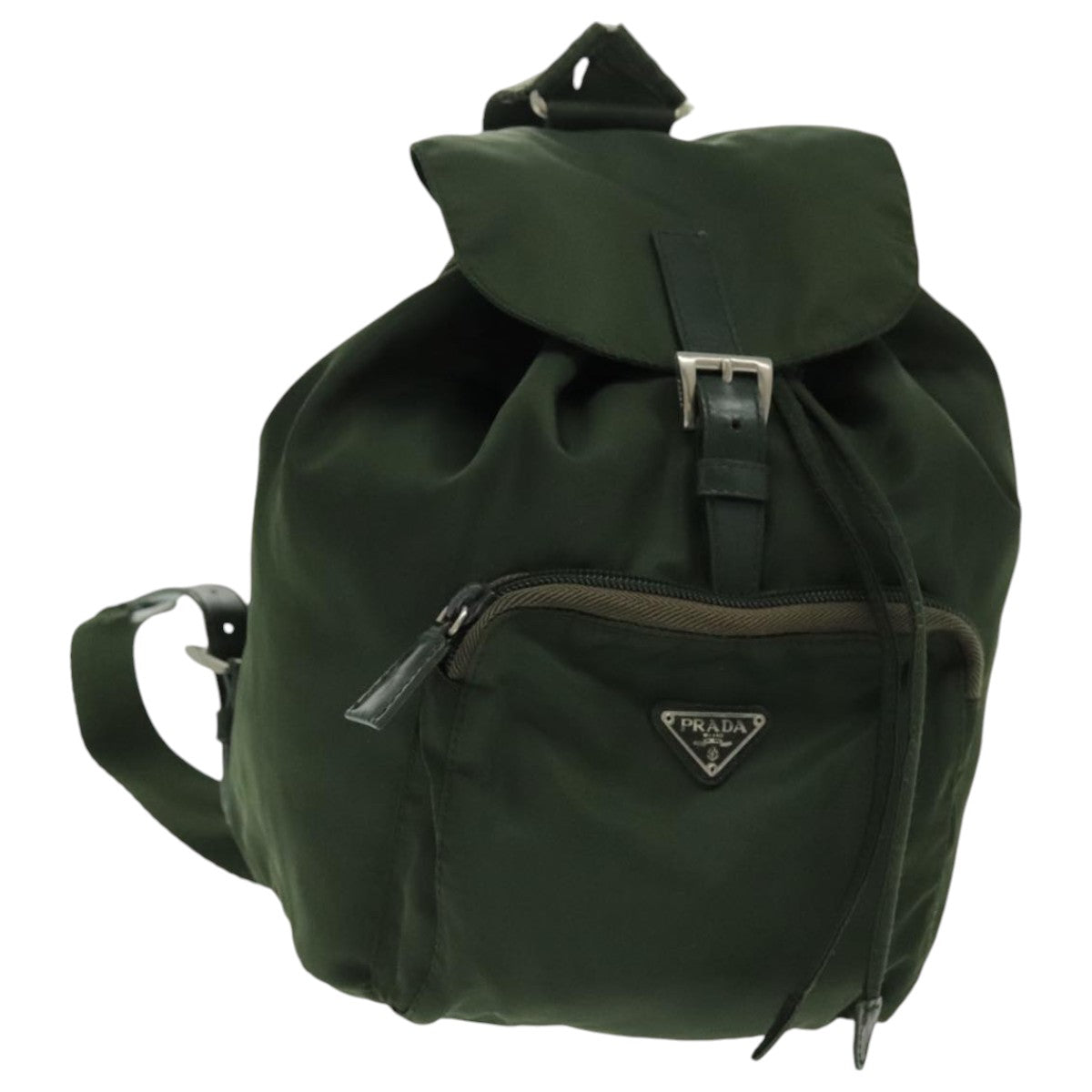 PRADA Backpack Nylon Green Silver Auth bs19249