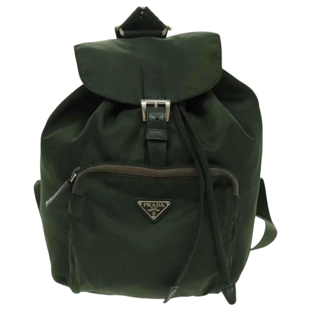 PRADA Backpack Nylon Green Silver Auth bs19249