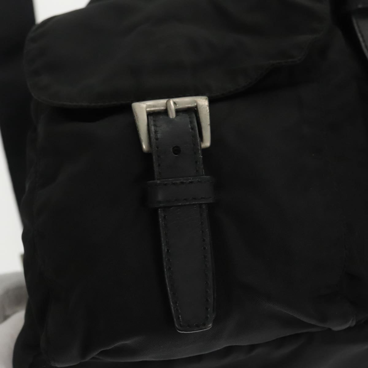 PRADA Backpack Nylon Black Silver Auth bs19256