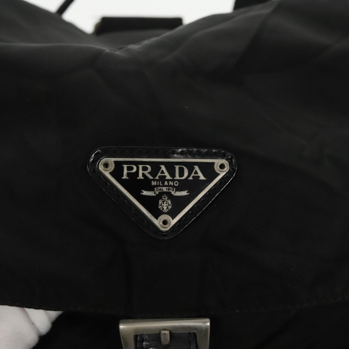 PRADA Backpack Nylon Black Silver Auth bs19256