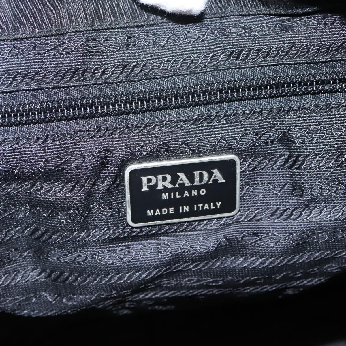 PRADA Backpack Nylon Black Silver Auth bs19256