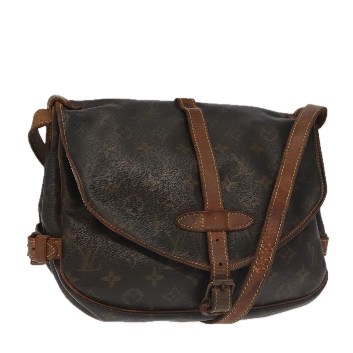 LOUIS VUITTON Monogram Saumur 30 Shoulder Bag M42256 LV Auth bs19263