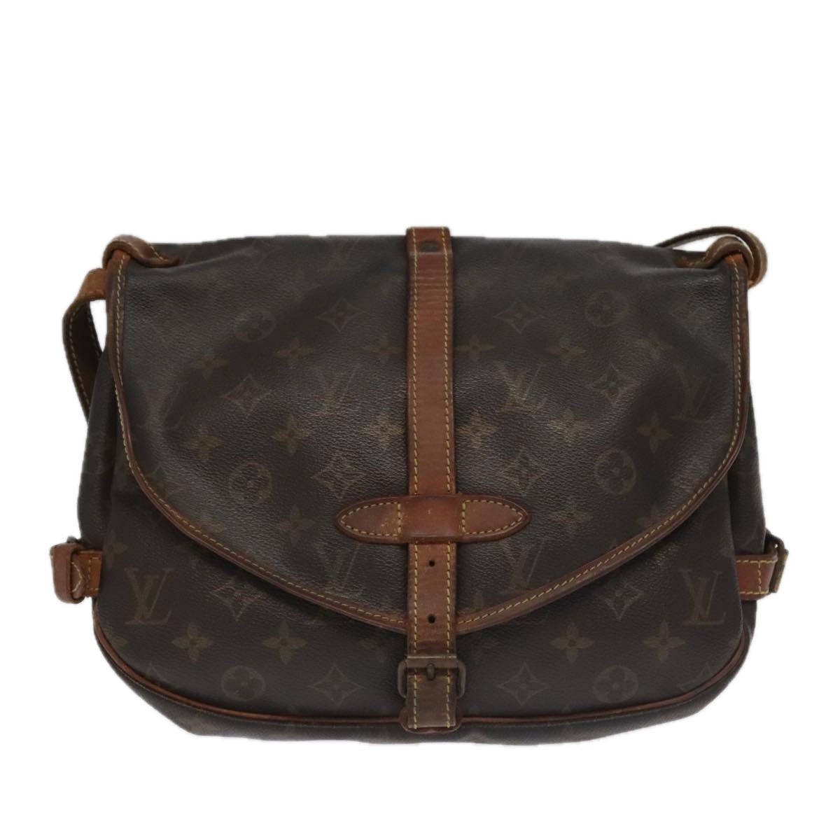 LOUIS VUITTON Monogram Saumur 30 Shoulder Bag M42256 LV Auth bs19263