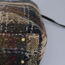 BURBERRY Hand Bag Wool Beige Gold Auth bs19268-14