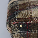 BURBERRY Hand Bag Wool Beige Gold Auth bs19268-15