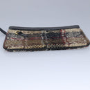 BURBERRY Hand Bag Wool Beige Gold Auth bs19268-24