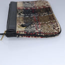 BURBERRY Hand Bag Wool Beige Gold Auth bs19268-25