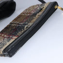 BURBERRY Hand Bag Wool Beige Gold Auth bs19268-26