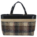 BURBERRY Hand Bag Wool Beige Gold Auth bs19268-2