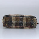 BURBERRY Hand Bag Wool Beige Gold Auth bs19268-5