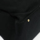 CHANEL Hand Bag Cotton Black Gold CC Auth bs19294-15
