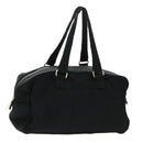 CHANEL Hand Bag Cotton Black Gold CC Auth bs19294-1
