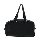 CHANEL Hand Bag Cotton Black Gold CC Auth bs19294-13