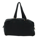 CHANEL Hand Bag Cotton Black Gold CC Auth bs19294-2