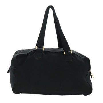 CHANEL Hand Bag Cotton Black Gold CC Auth bs19294 - 0