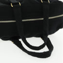 CHANEL Hand Bag Cotton Black Gold CC Auth bs19294-9