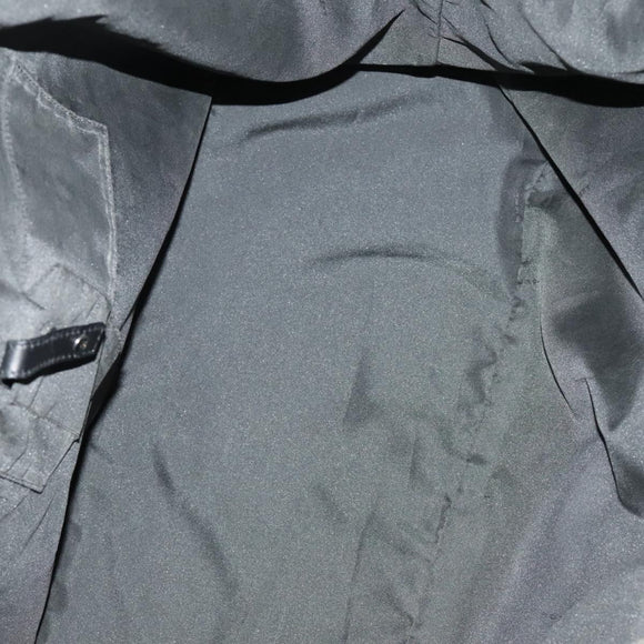 FENDI Zucchino Canvas Boston Bag Dark Brown Black Silver Auth bs19297