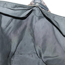 FENDI Zucchino Canvas Boston Bag Dark Brown Black Silver Auth bs19297-21