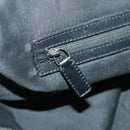 FENDI Zucchino Canvas Boston Bag Dark Brown Black Silver Auth bs19297-24