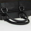 FENDI Zucchino Canvas Boston Bag Dark Brown Black Silver Auth bs19297-7