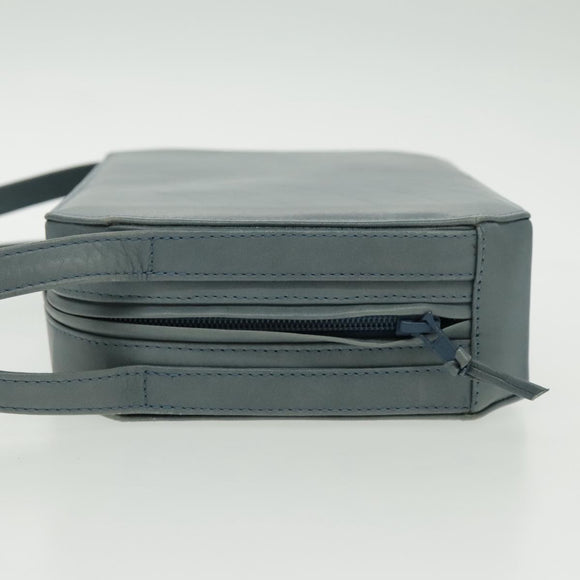 Gianni Versace Shoulder Bag Leather Blue Auth bs19299