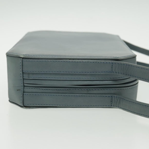 Gianni Versace Shoulder Bag Leather Blue Auth bs19299