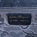 Salvatore Ferragamo Vala Tote Bag Leather Black Gold Auth bs19300-14