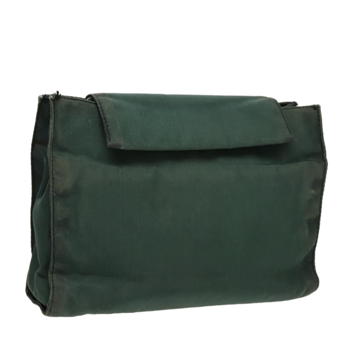 PRADA Pouch Nylon Green Auth bs19306