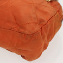 PRADA Chain Shoulder Bag Nylon Orange Gold Auth bs19312-14