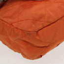 PRADA Chain Shoulder Bag Nylon Orange Gold Auth bs19312-9