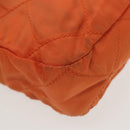 PRADA Chain Shoulder Bag Nylon Orange Gold Auth bs19312-16