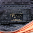 PRADA Chain Shoulder Bag Nylon Orange Gold Auth bs19312-18
