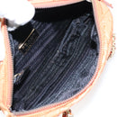 PRADA Chain Shoulder Bag Nylon Orange Gold Auth bs19312-11