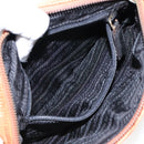 PRADA Chain Shoulder Bag Nylon Orange Gold Auth bs19312-21