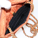 PRADA Chain Shoulder Bag Nylon Orange Gold Auth bs19312-22