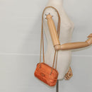 PRADA Chain Shoulder Bag Nylon Orange Gold Auth bs19312-24