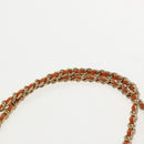 PRADA Chain Shoulder Bag Nylon Orange Gold Auth bs19312-8