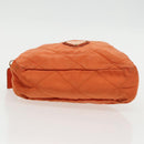 PRADA Chain Shoulder Bag Nylon Orange Gold Auth bs19312-5