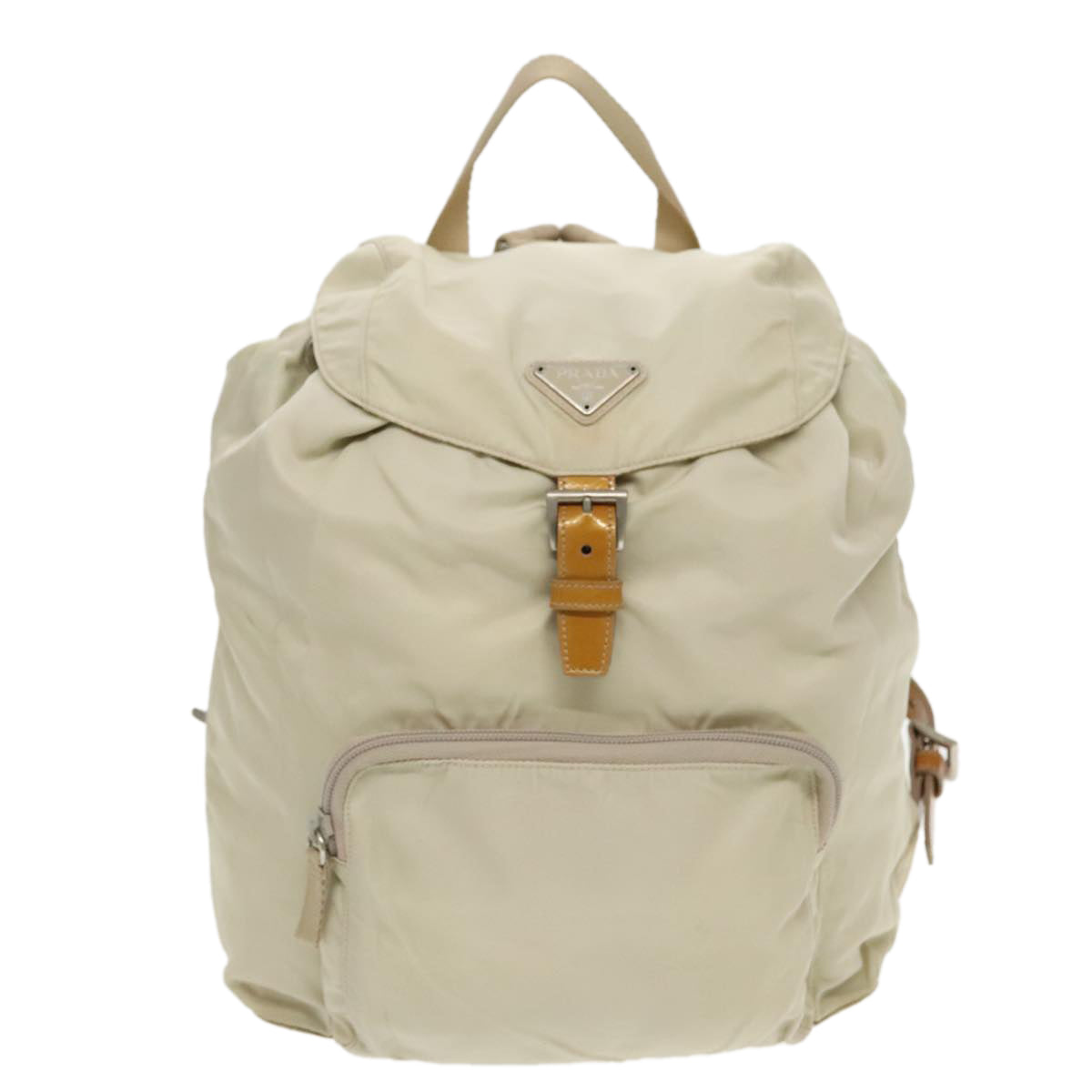 PRADA Backpack Nylon Cream Silver Auth bs19316 - 0