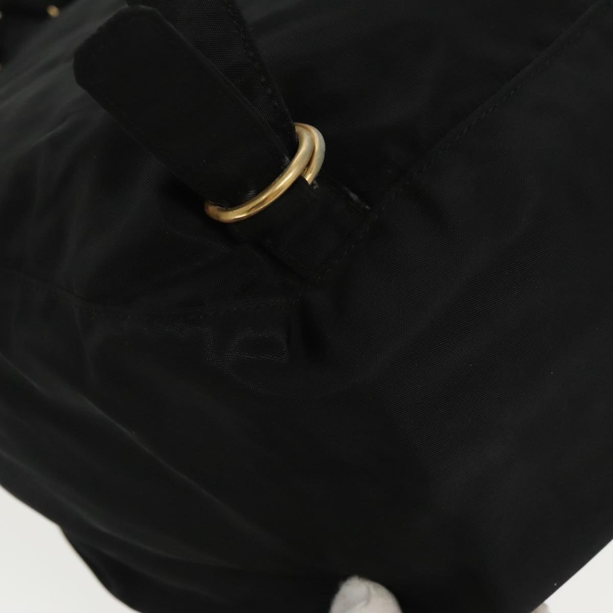 PRADA Backpack Nylon Black Gold Auth bs19317