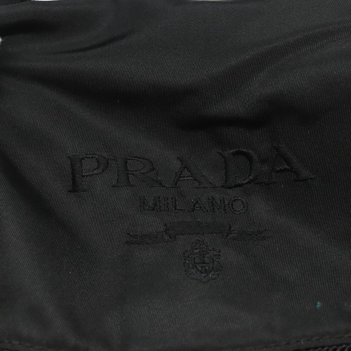 PRADA Backpack Nylon Black Gold Auth bs19317