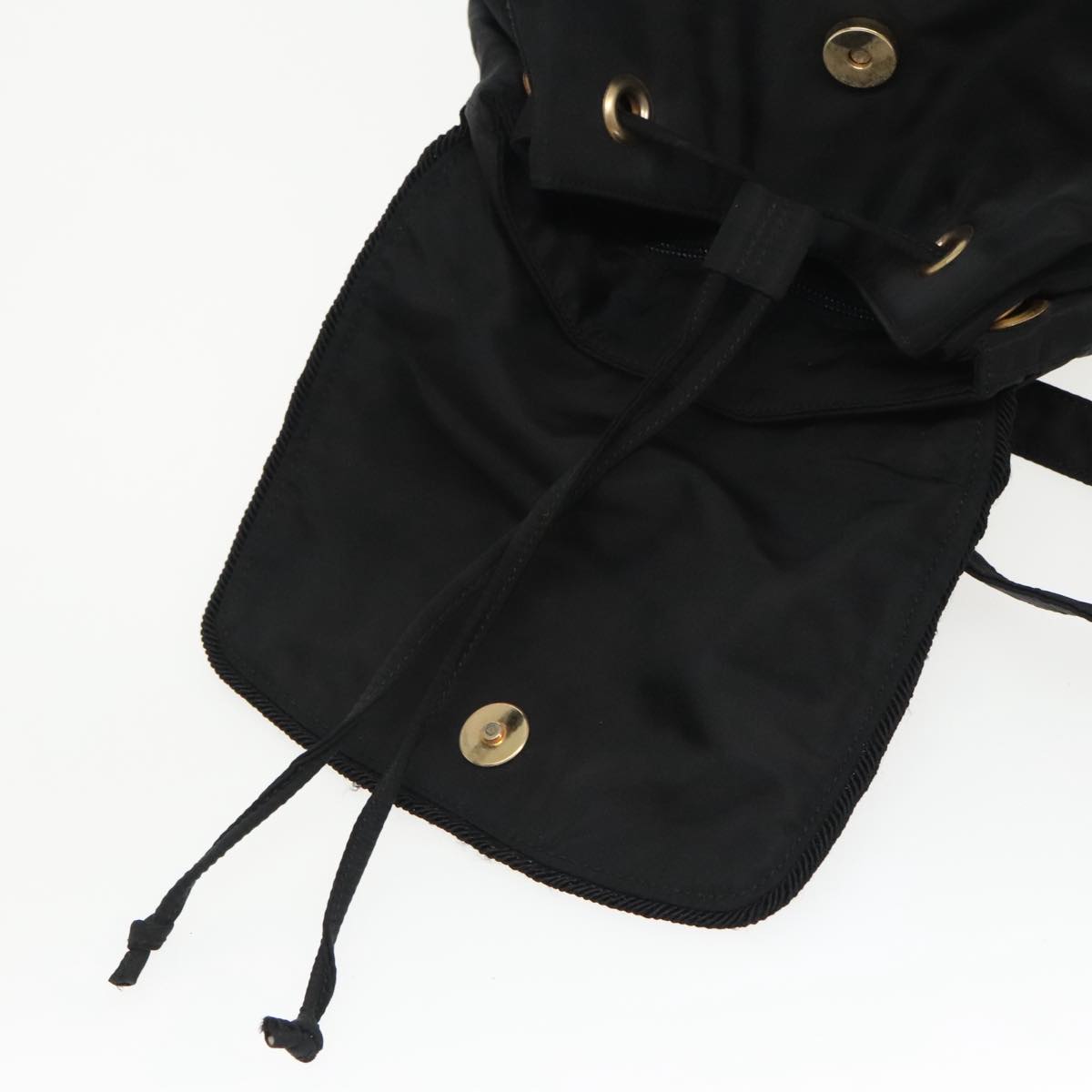 PRADA Backpack Nylon Black Gold Auth bs19317