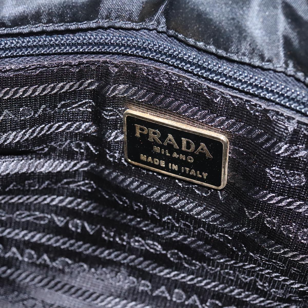 PRADA Backpack Nylon Black Gold Auth bs19317